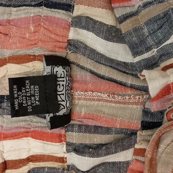 Angie 100% Cotton High Waist Striped Shorts - Picture 4 of 4